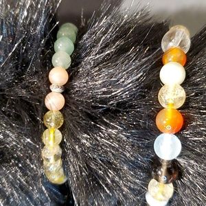 2 bracelets real stones